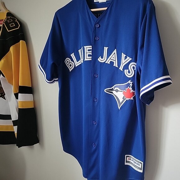 SOLD Toronto Blue Jays Baseball Jersey Blue Men's L MLB - Picture 1 of 9